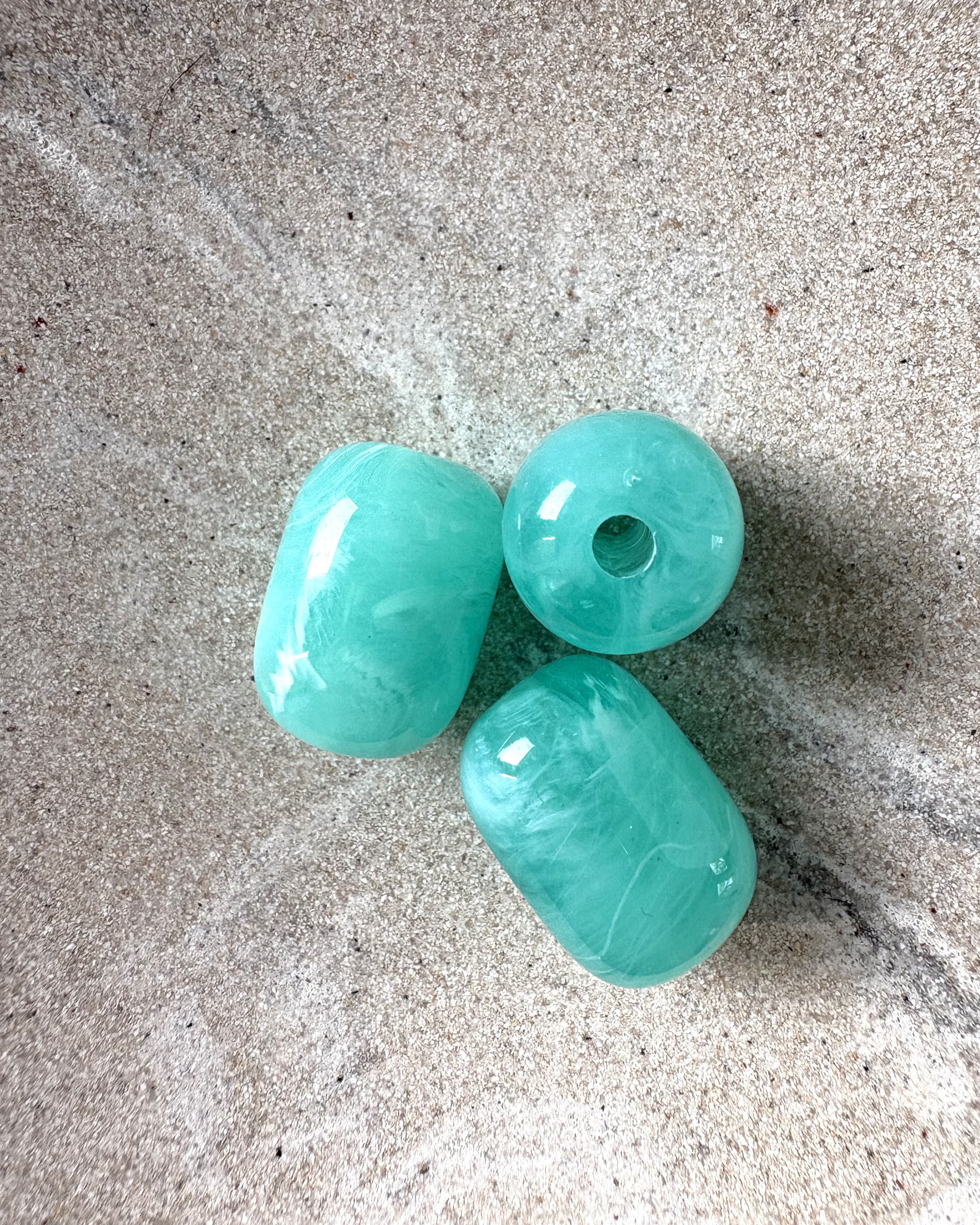 perlesetcreationbijoux - perle tube en acrylique de 20x15 mm turquoise 