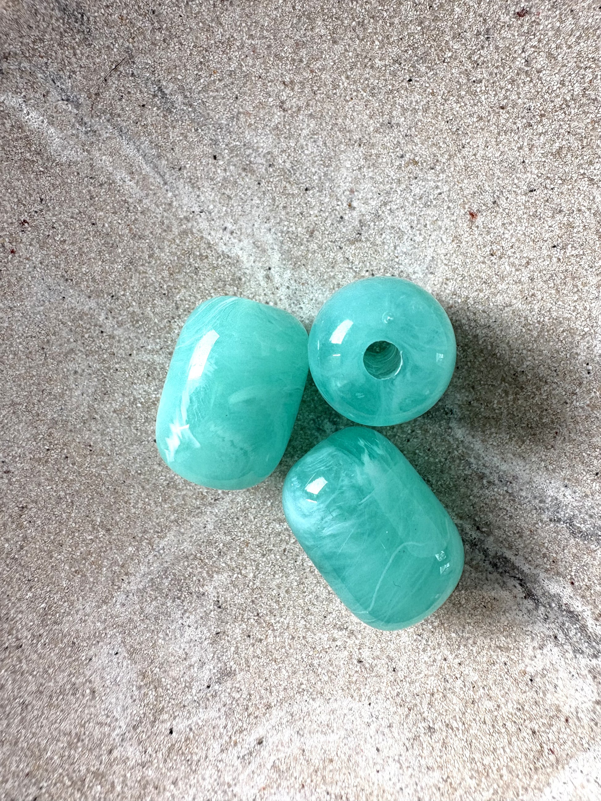 perlesetcreationbijoux - perle tube en acrylique de 20x15 mm turquoise 