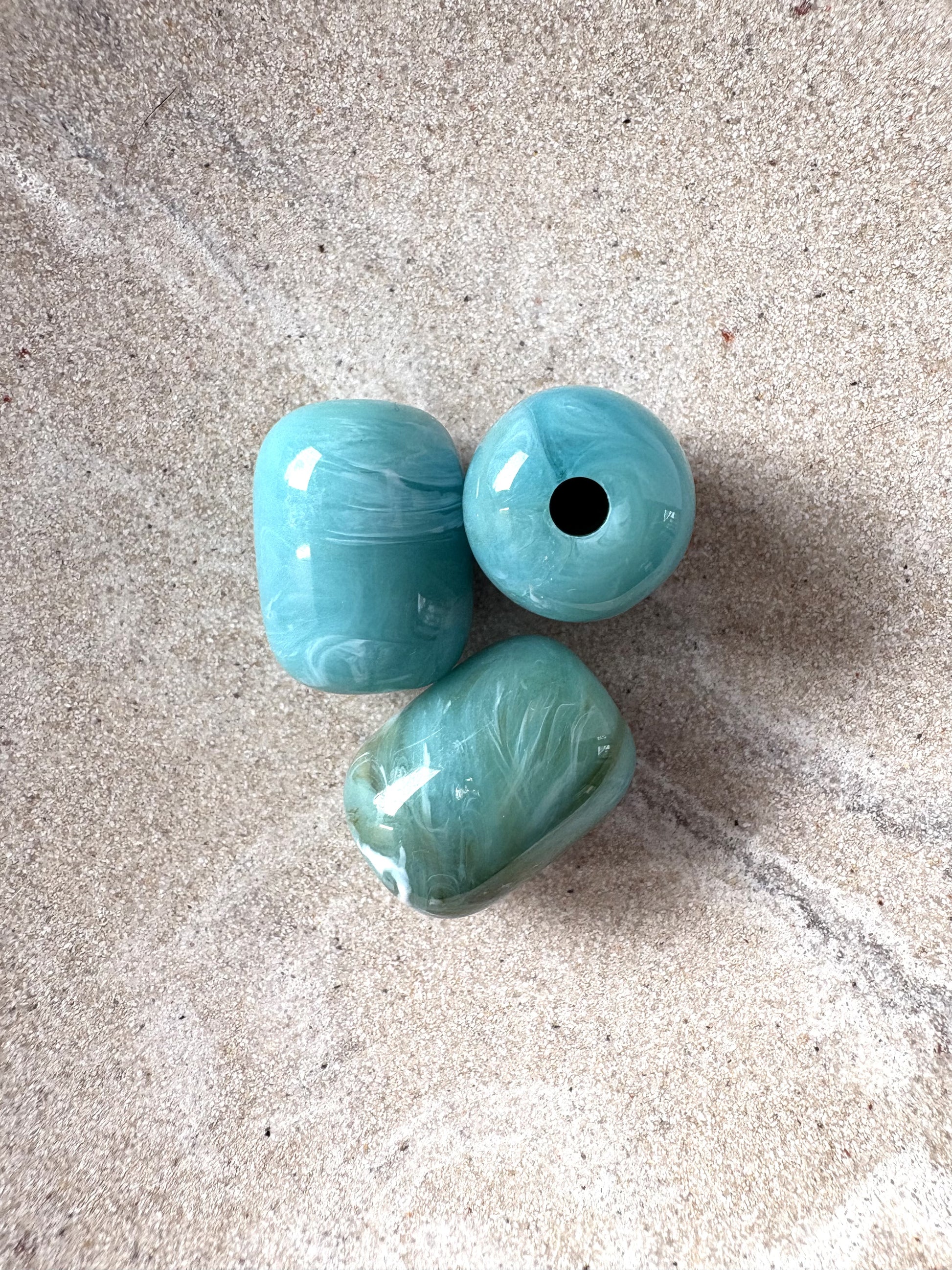 perlesetcreationbijoux - perle tube en acrylique de 20x15 mm turquoise