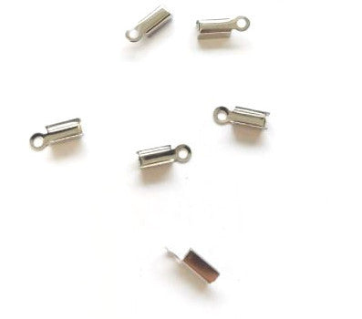 Pinces lacet plat cordon 2 mm acier inox argenté 304 - x10