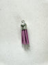 perlesetcreationbijoux - pompon suédine attache argentée 36 mm violet