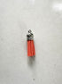 perlesetcreationbijoux - pompon suédine attache argentée 36 mm orange