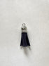 perlesetcreationbijoux - pompon suédine attache argentée 36 mm bleu nuit
