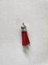 perlesetcreationbijoux - pompon suédine attache argentée 36 mm rouge