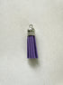perlesetcreationbijoux - pompon suédine attache argentée 36 mm violet