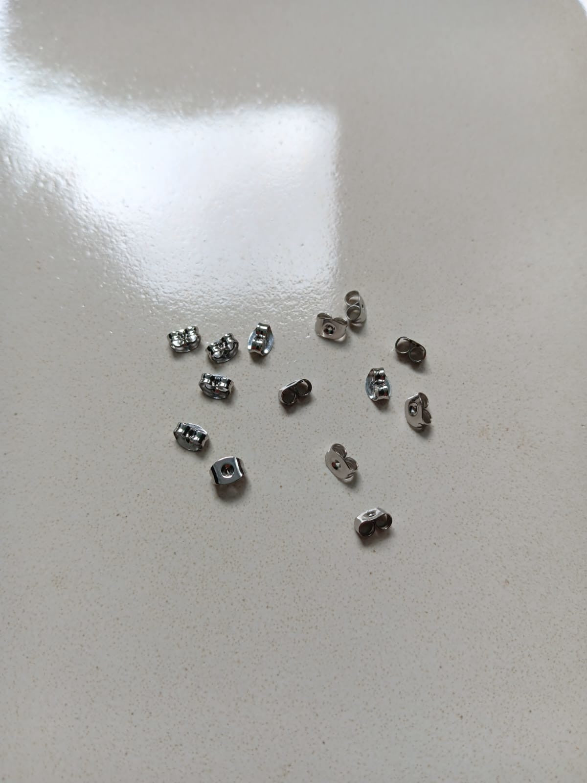 perlesetcreationbijoux - poussoirs en acier inoxydable chirurgical 316 argenté