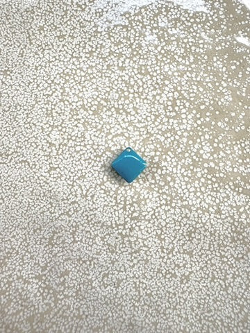 perlesetcreationbijoux - sequin émaillé carré 8 mm bleu
