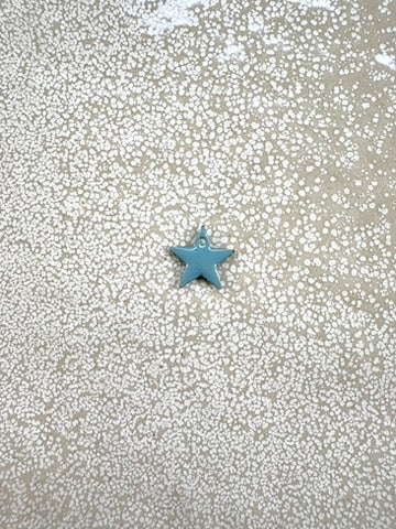 perlesetcreationbijoux - sequin émaillé étoile 12x13 mm bleu