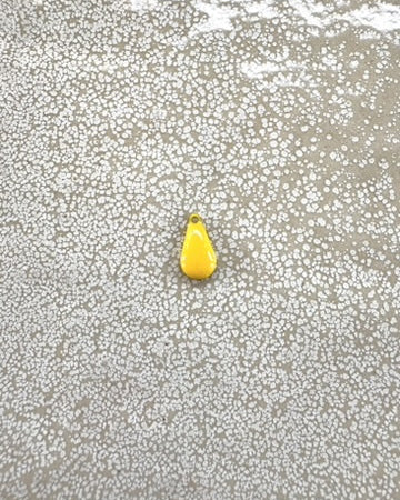 perlesetcreationbijoux - sequin émaillésgoutte 12x 6mm jaune