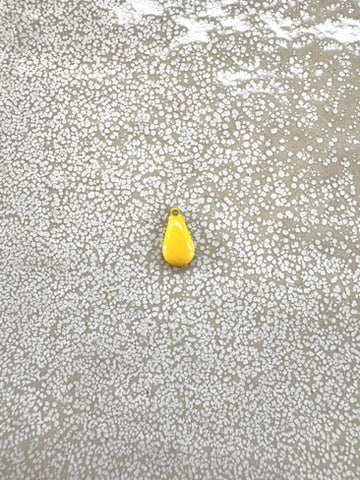 perlesetcreationbijoux - sequin émaillésgoutte 12x 6mm jaune