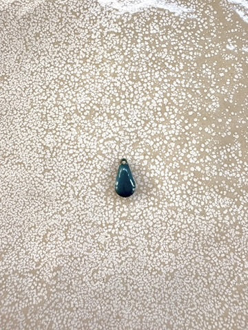 perlesetcreationbijoux - sequin émaillésgoutte 12x 6mm bleu canard