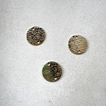 perlesetcreationbijoux - sequin intercalaire rond effet texturé laiton doré 16 mm