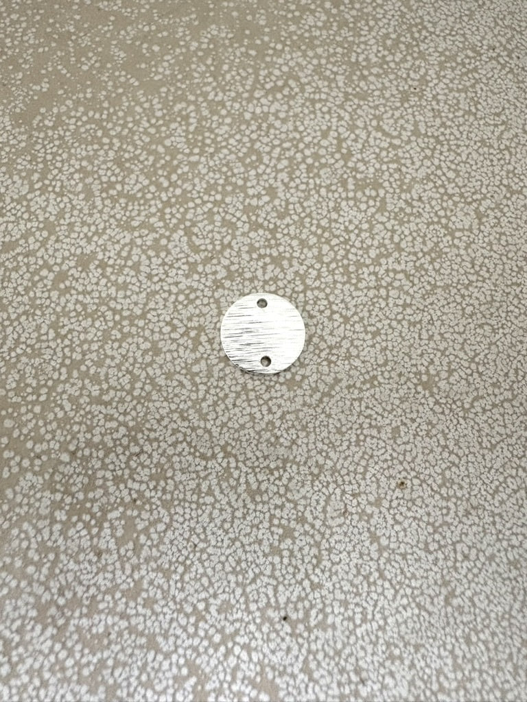 perlesetcreationbijoux - sequin rond intercalaire texturé argenté en laiton de 12 mm