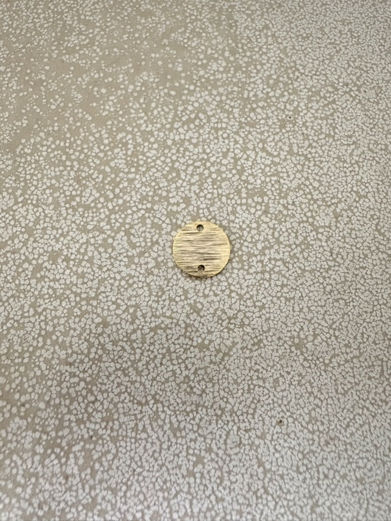 perlesetcreationbijoux - sequin rond intercalaire texturé doré en laiton de 12 mm