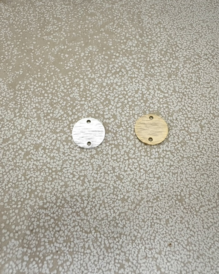 perlesetcreationbijoux - sequin rond intercalaire texturé en laiton de 12 mm argenté ou doré