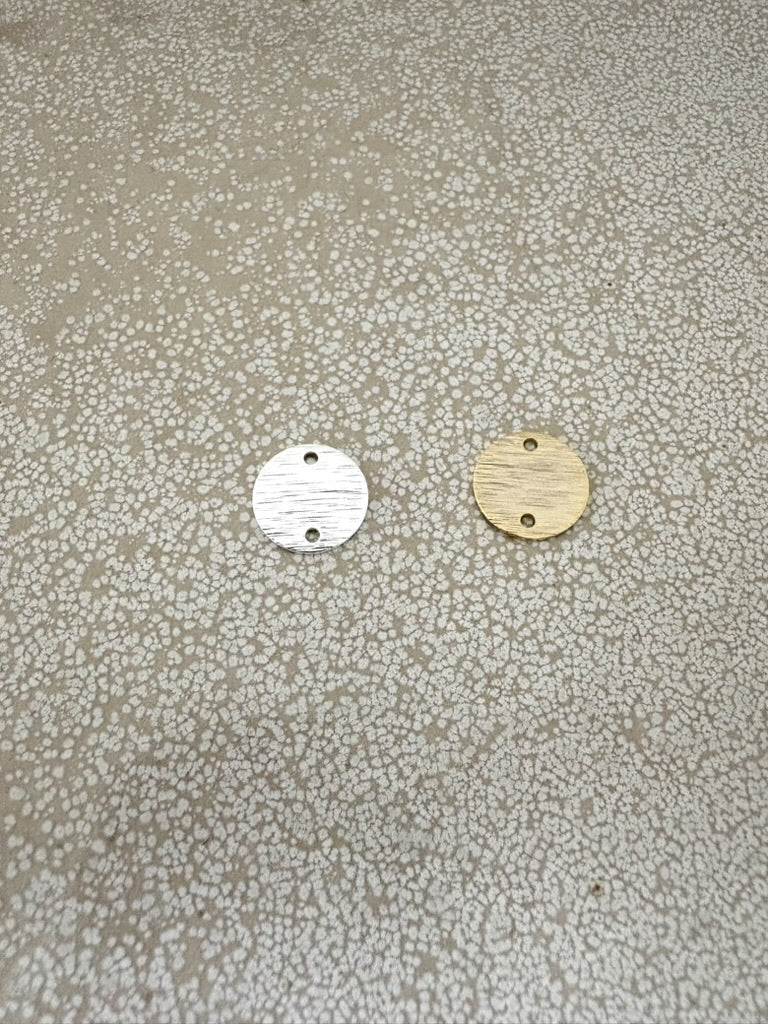 perlesetcreationbijoux - sequin rond intercalaire texturé en laiton de 12 mm argenté ou doré