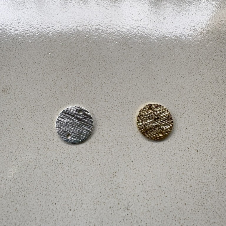 perlesetcreationbijoux - sequin rond intercalaire texturé en laiton de 12 mm