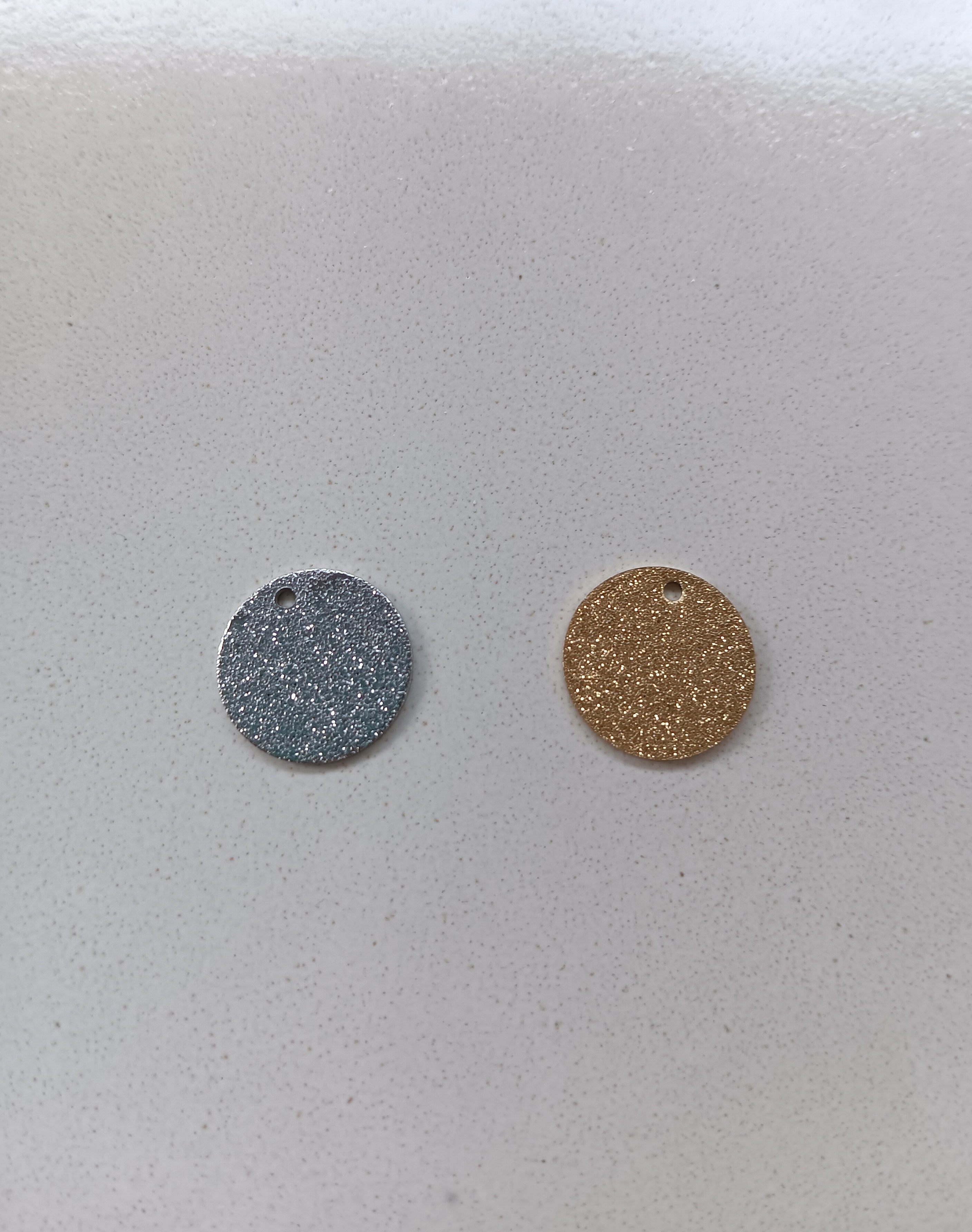 perlesetcreationbijoux - sequin rond effet pailleté acier inoxydable doré et argenté 15 mm