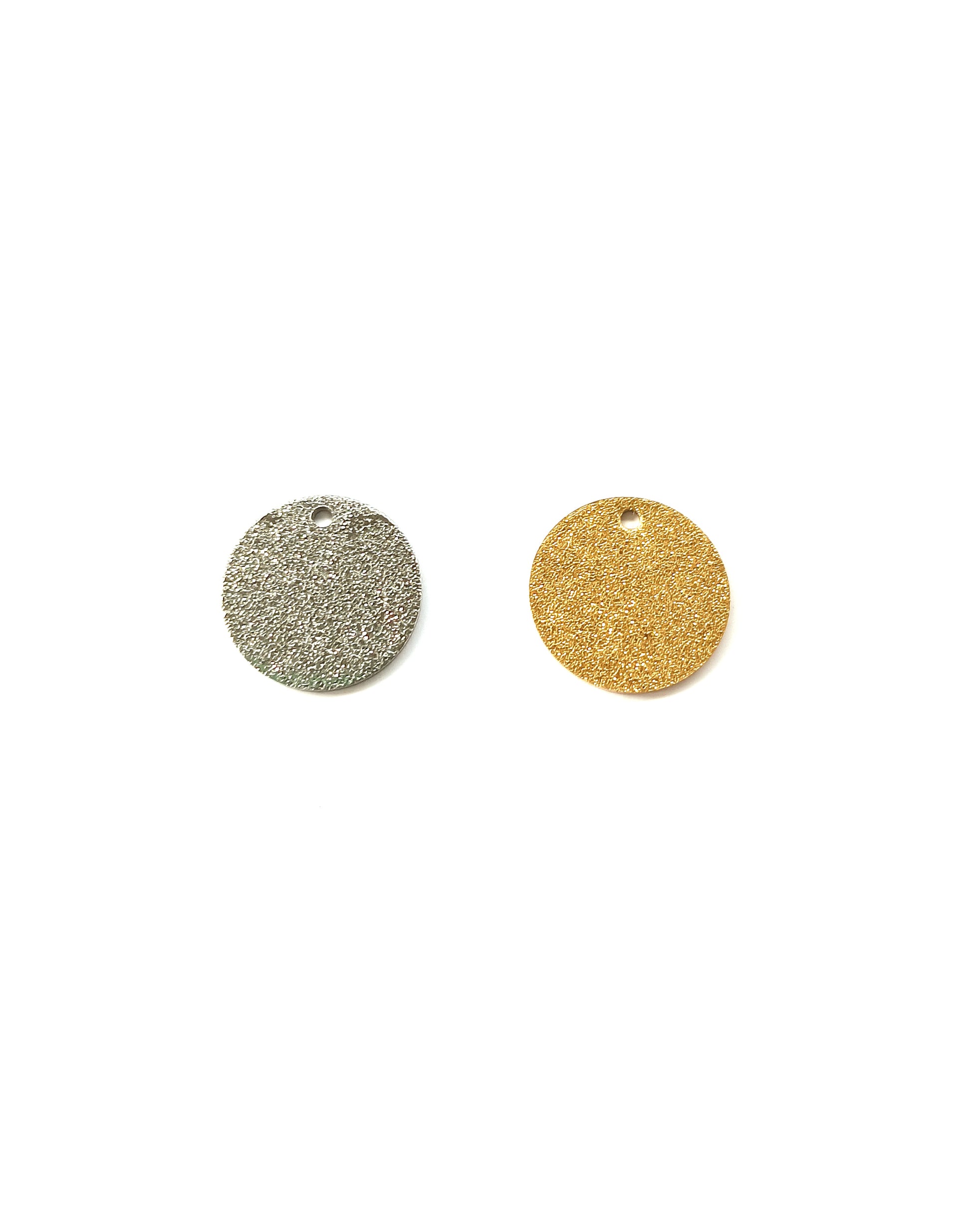 perlesetcreationbijoux - sequin rond effet pailleté acier inoxydable doré et argenté 15 mm