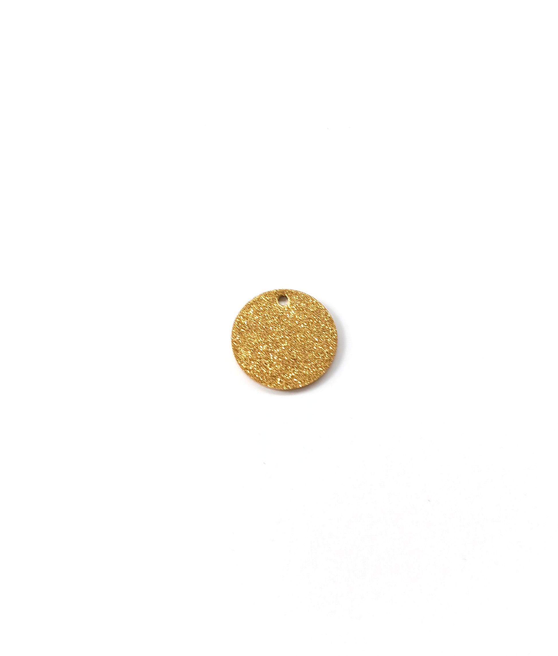 perlesetcreationbijoux - sequin rond effet pailleté acier inoxydable doré 15 mm
