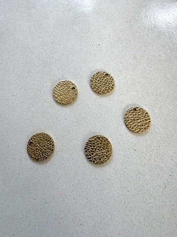 perlesetcreationbijoux - sequin rond texturé en acier inoxydable doré PVD de 12 mm