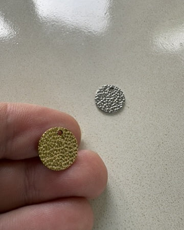 perlesetcreationbijoux - sequin rond effet texturé en acier inoxydable 12 mm, argenté ou doré