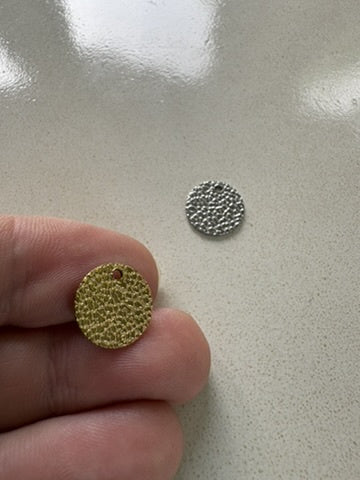 perlesetcreationbijoux - sequin rond effet texturé en acier inoxydable 12 mm, argenté ou doré