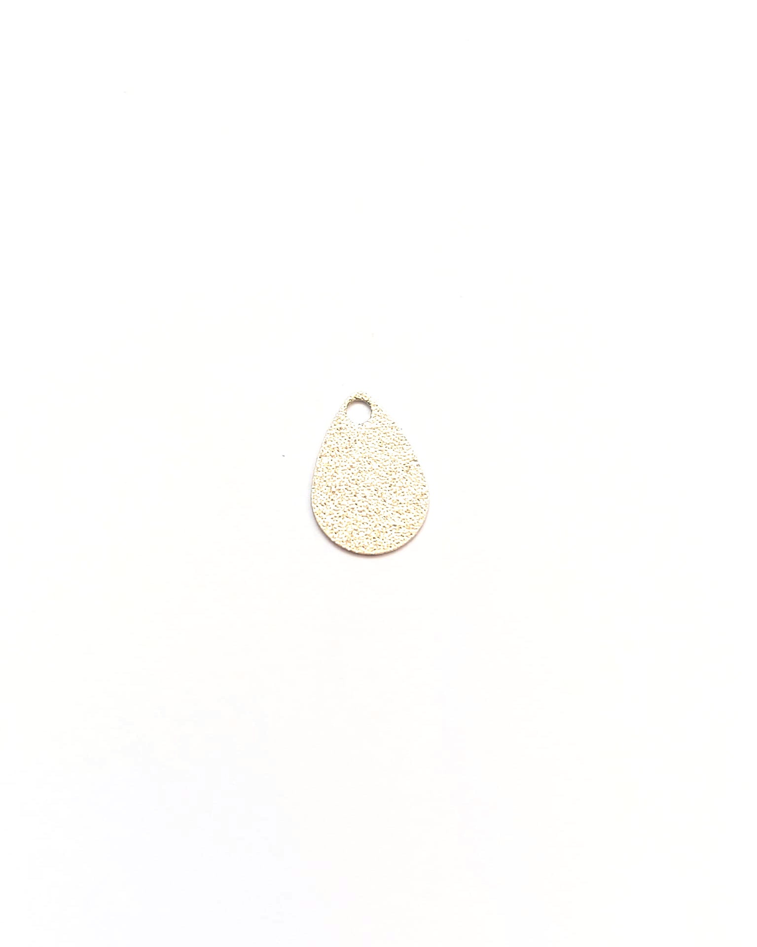 perlesetcreationbijoux - sequin goutte effet pailleté en laiton argenté 14x10 mm