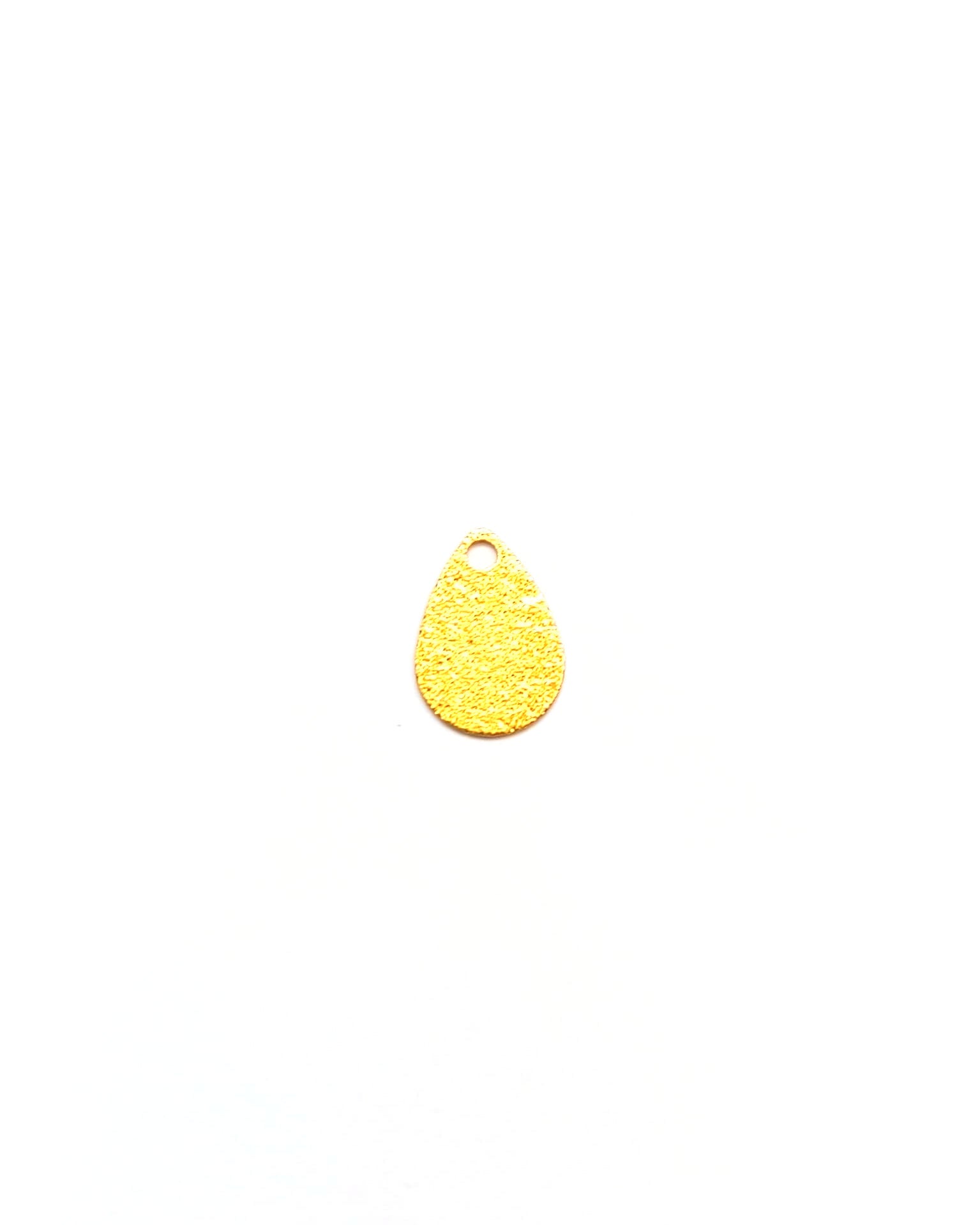 perlesetcreationbijoux - sequin goutte effet pailleté en laiton doré 14x10 mm
