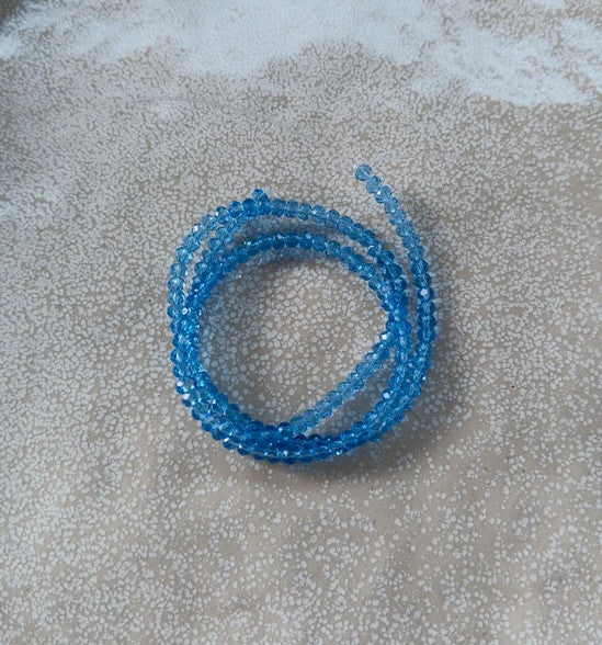 Fil de perles rondelles à facettes en verre - 3x2 mm - 130 perles