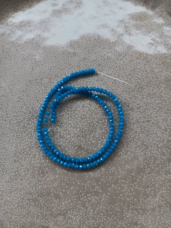 Fil de perles rondelles à facettes en verre - 3x2 mm - 130 perles