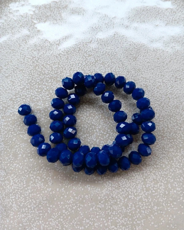 Fil de perles rondelles à facettes en verre - 8x6 mm - 60 perles