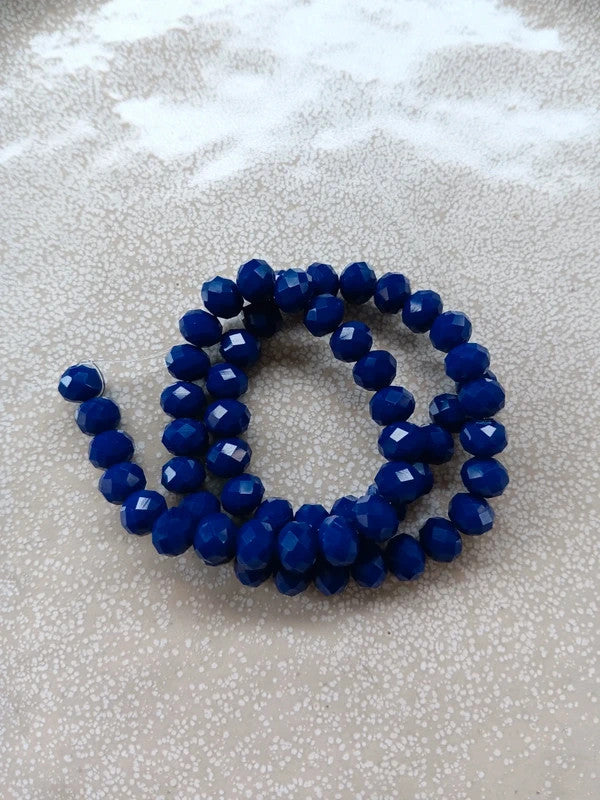 Fil de perles rondelles à facettes en verre - 8x6 mm - 60 perles