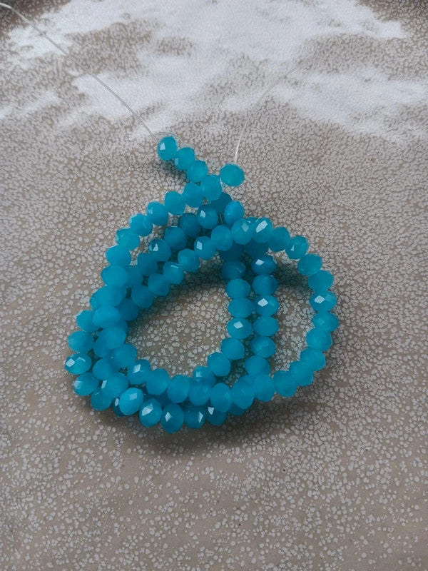 Fil de perles rondelles à facettes en verre - 6x4 mm - 90 perles