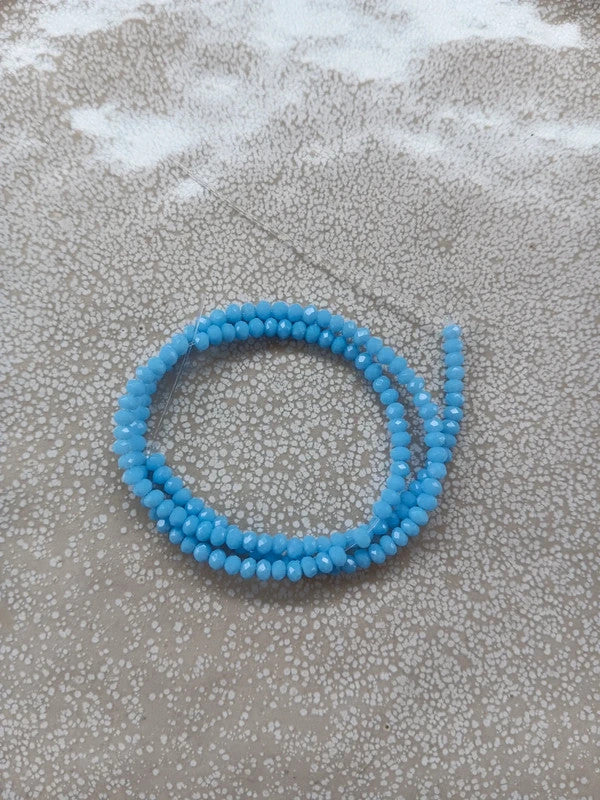 Fil de perles rondelles à facettes en verre - 3x2 mm - 130 perles