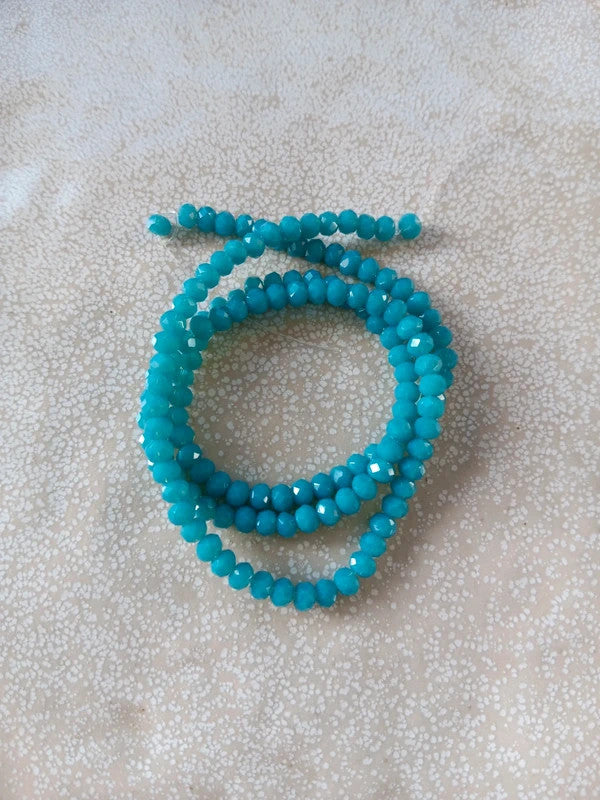 Fil de perles rondelles à facettes en verre - 4x3 mm - 130 perles