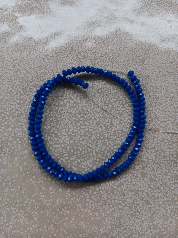 Fil de perles rondelles à facettes en verre - 3x2 mm - 130 perles