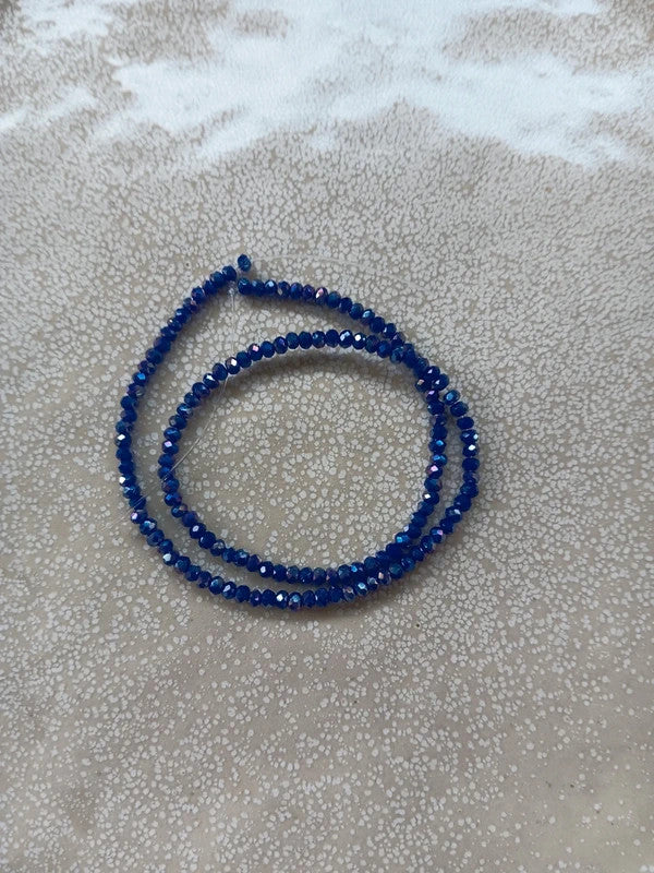 Fil de perles rondelles à facettes en verre - 3x2 mm - 130 perles