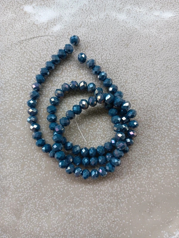 perlesetcreationbijoux - fil de perles rondelles à facettes en verre 6x4 mm grises