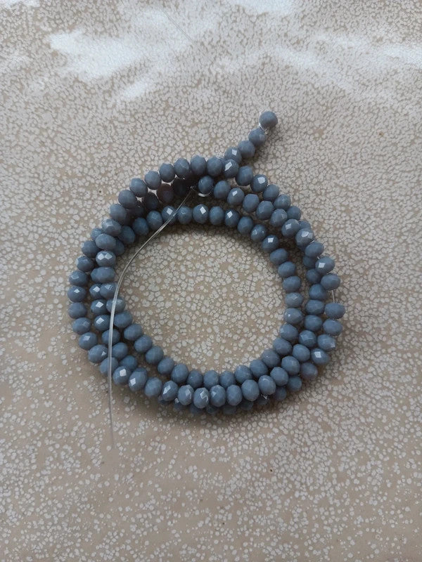 Fil de perles rondelles à facettes en verre - 4x3 mm - 130 perles