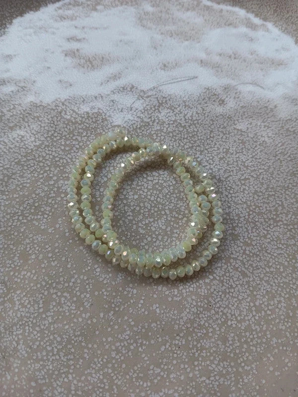 Fil de perles rondelles à facettes en verre - 3x2 mm - 130 perles