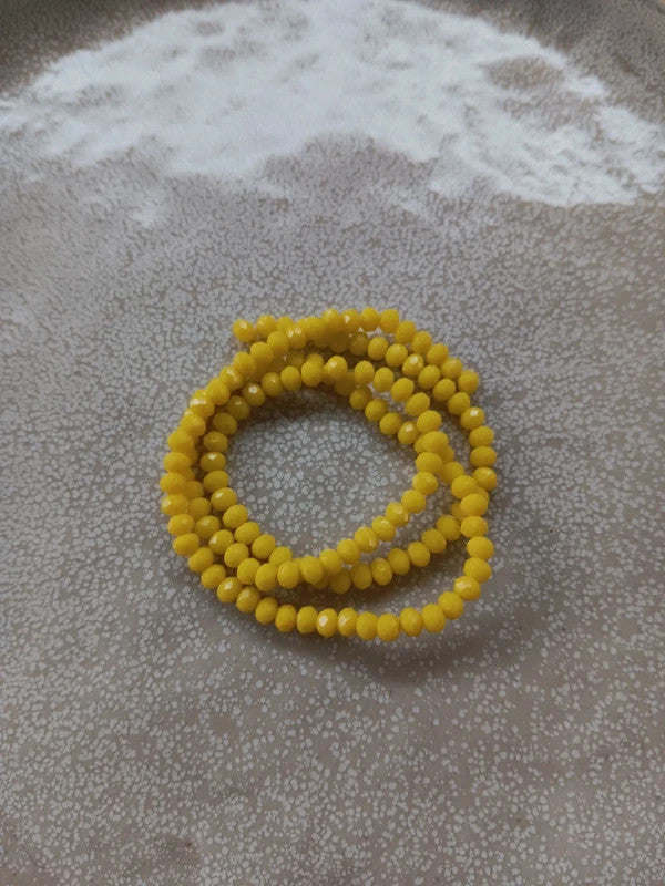 Fil de perles rondelles à facettes en verre - 4x3 mm - 130 perles