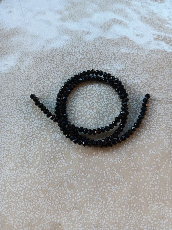 Fil de perles rondelles à facettes en verre - 3x2 mm - 130 perles