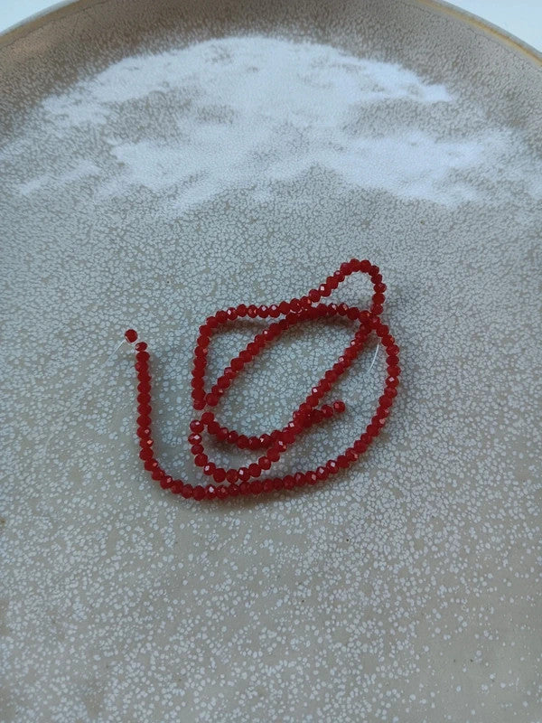 Fil de perles rondelles à facettes en verre - 3x2 mm - 130 perles