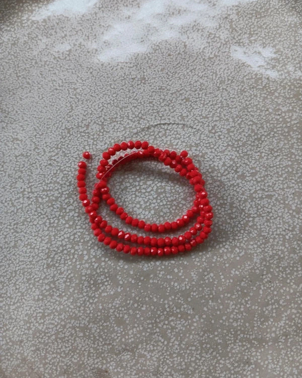 Fil de perles rondelles à facettes en verre - 3x2 mm - 130 perles