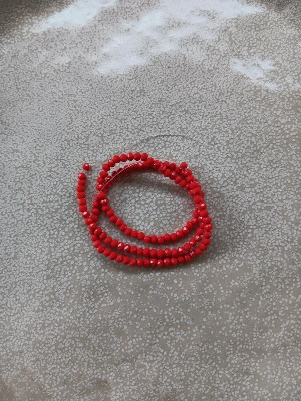 Fil de perles rondelles à facettes en verre - 3x2 mm - 130 perles