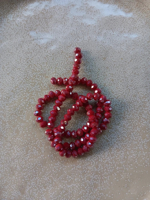 Fil de perles rondelles à facettes en verre - 6x4 mm - 90 perles