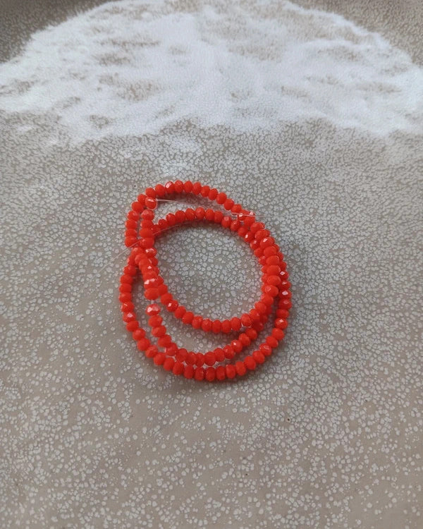 Fil de perles rondelles à facettes en verre - 3x2 mm - 130 perles