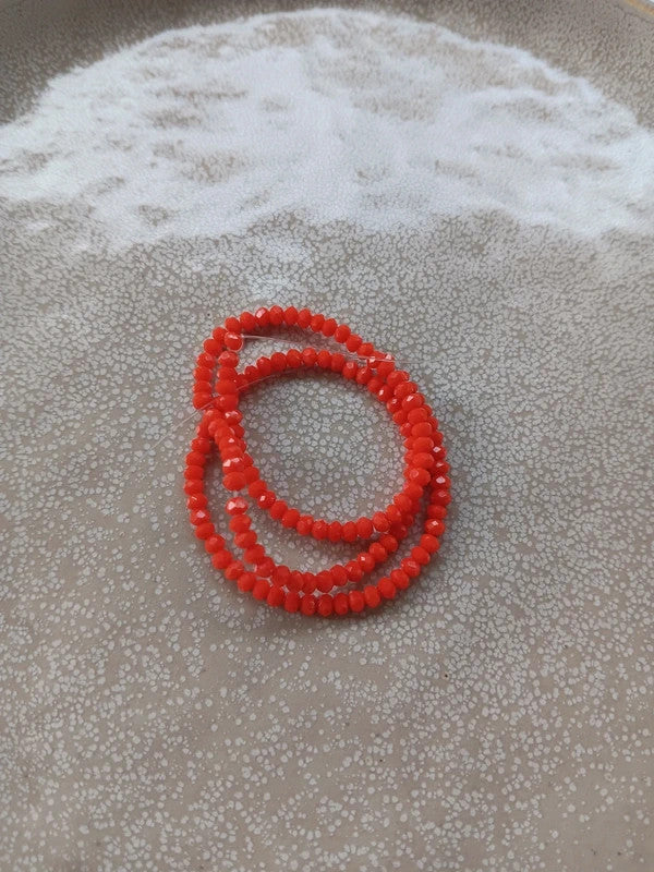 Fil de perles rondelles à facettes en verre - 3x2 mm - 130 perles