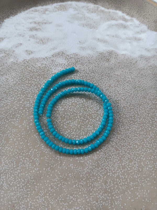 Fil de perles rondelles à facettes en verre - 3x2 mm - 130 perles